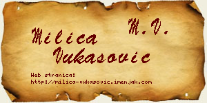 Milica Vukasović vizit kartica